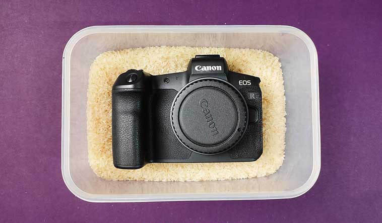 Gạo có thể giúp hút nước khi máy ảnh rơi vào nước