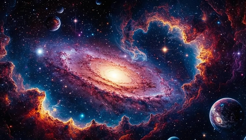 ảnh nền vũ trụ máy tính ánh cam