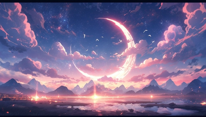 ảnh nền vũ trụ máy tính anime hay