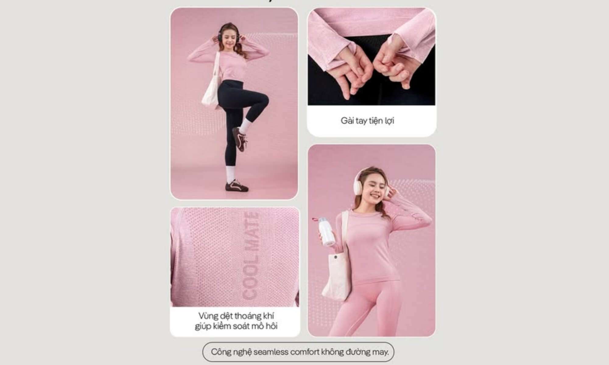 Croptop Dài Tay Thể Thao Vital Seamless ôm dáng, seamless êm ái, co giãn tốt, lý tưởng cho yoga, gym