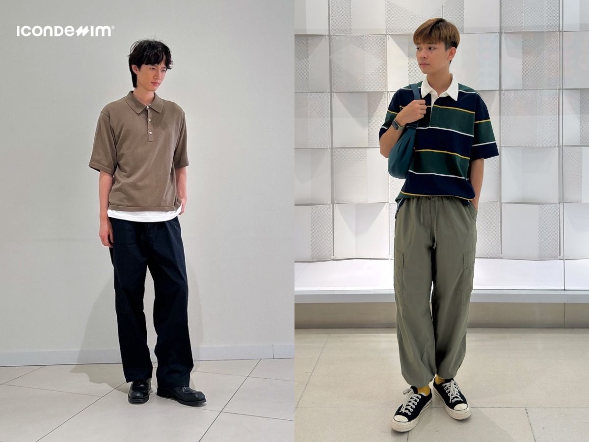 Mix quần baggy với áo polo