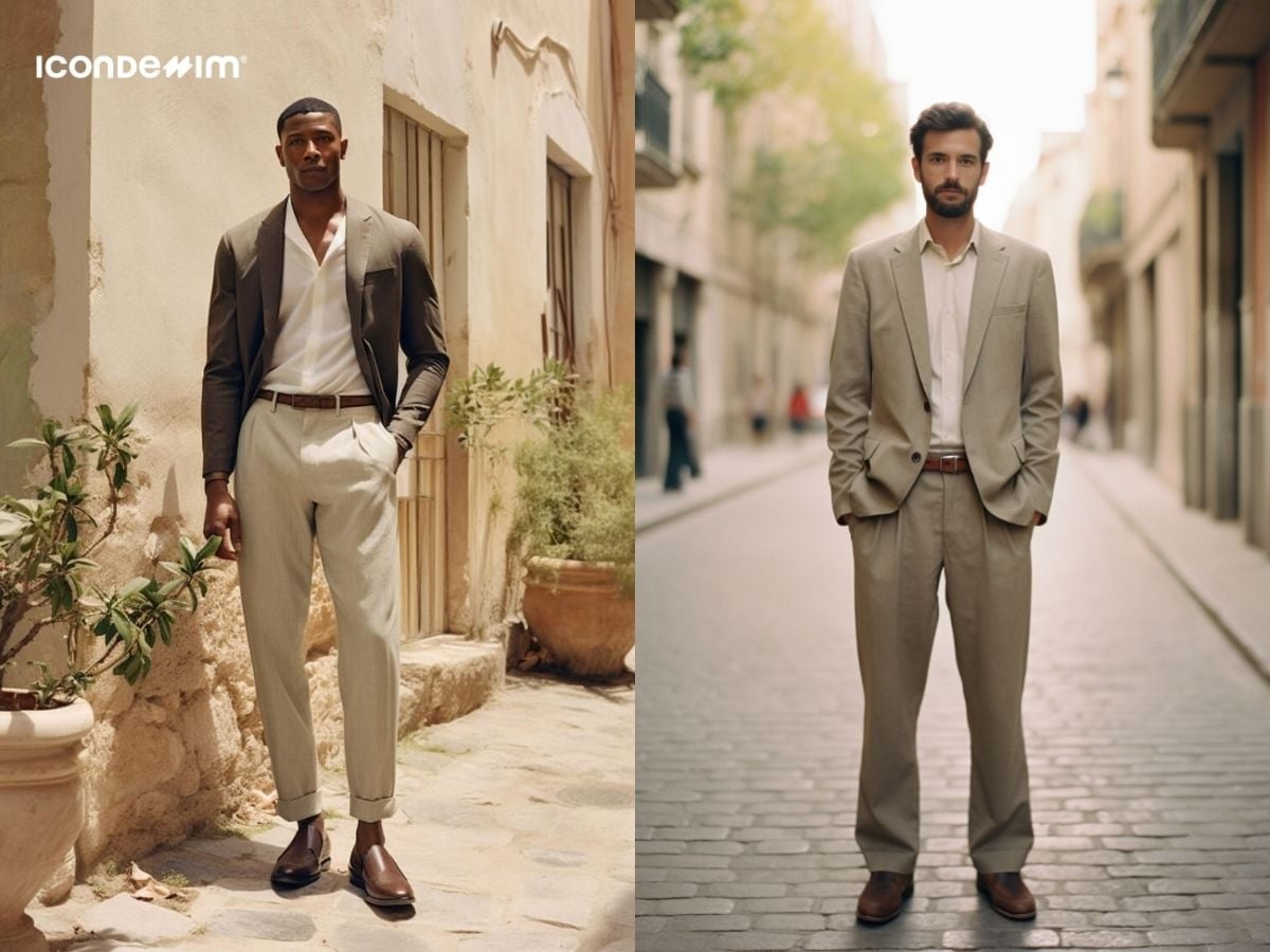 Quần baggy và áo blazer lịch lãm