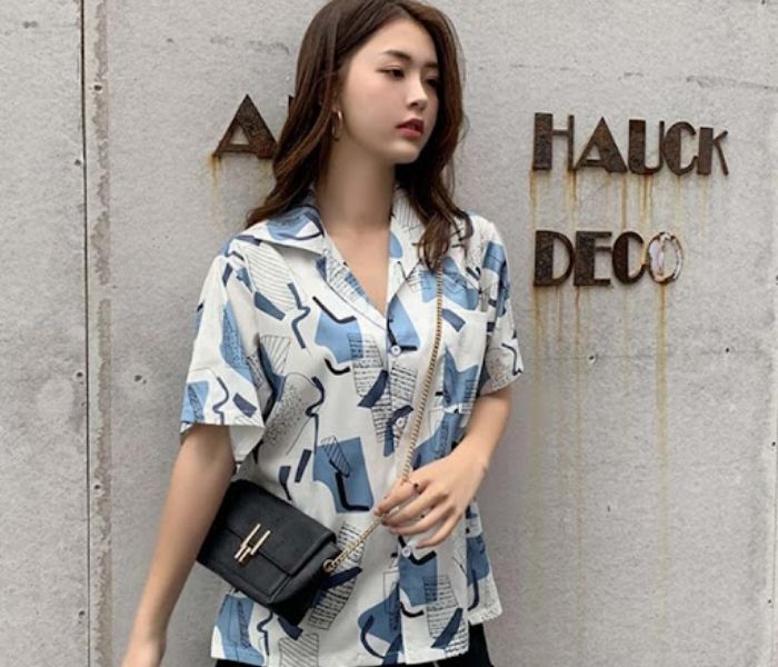 sang chảnh hơn với sơ mi hoạ tiết có túi ngực