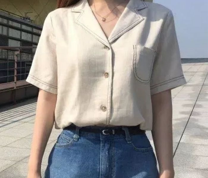 trẻ trung hơn với sơ mi ngắn tay có túi ngực