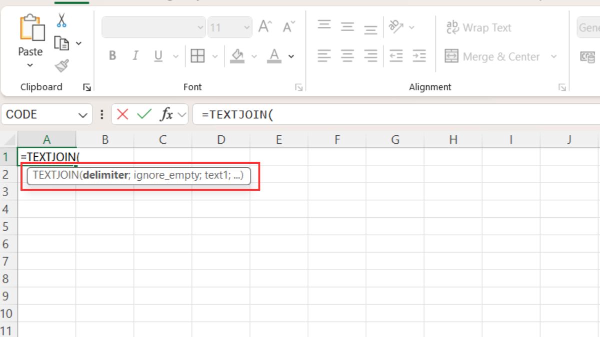Công thức hàm TEXTJOIN trong Excel