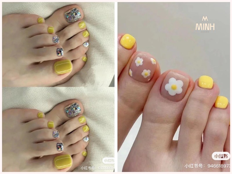 Sơn móng chân màu xanh lá cây