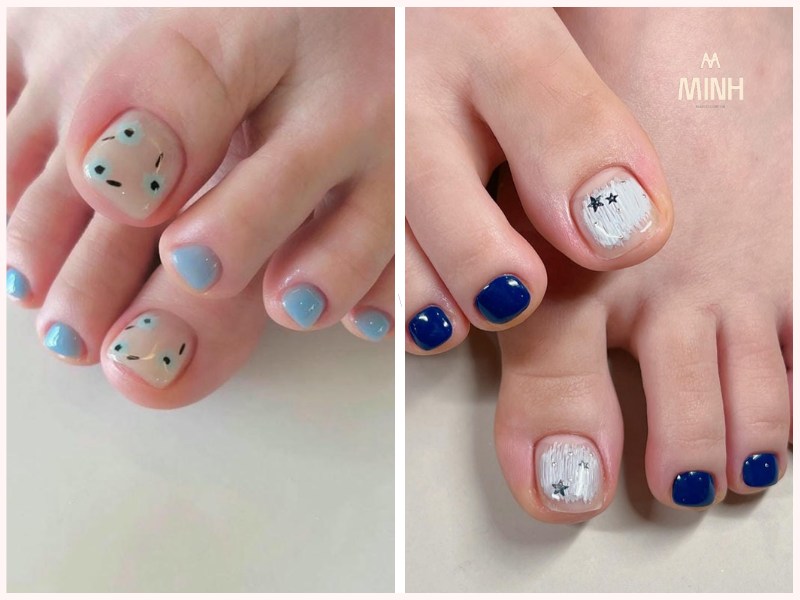 Nail chân màu đỏ nổi bật