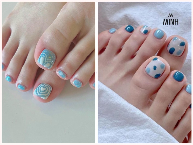 Nail chân màu đỏ nổi bật