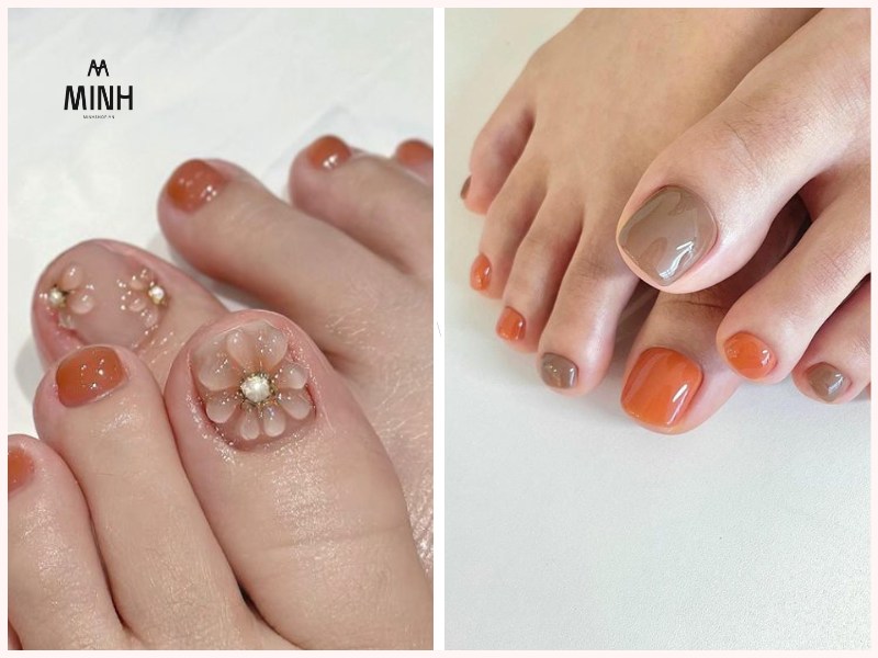 Sơn móng chân màu pastel