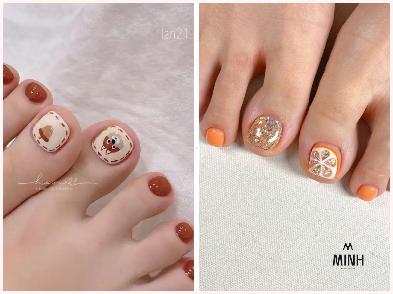 Sơn móng chân màu pastel