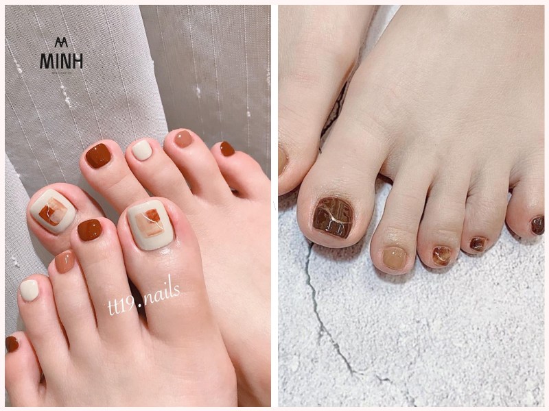 Móng chân màu xám cho da ngăm