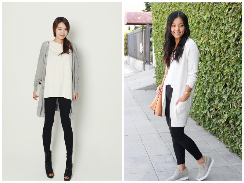 cách mix đồ với áo cardigan dài