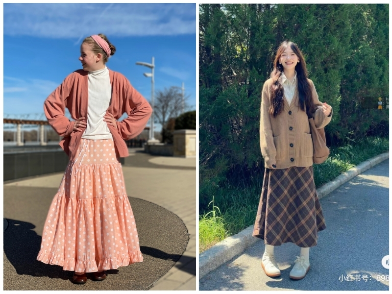 cách mix đồ với áo cardigan dài