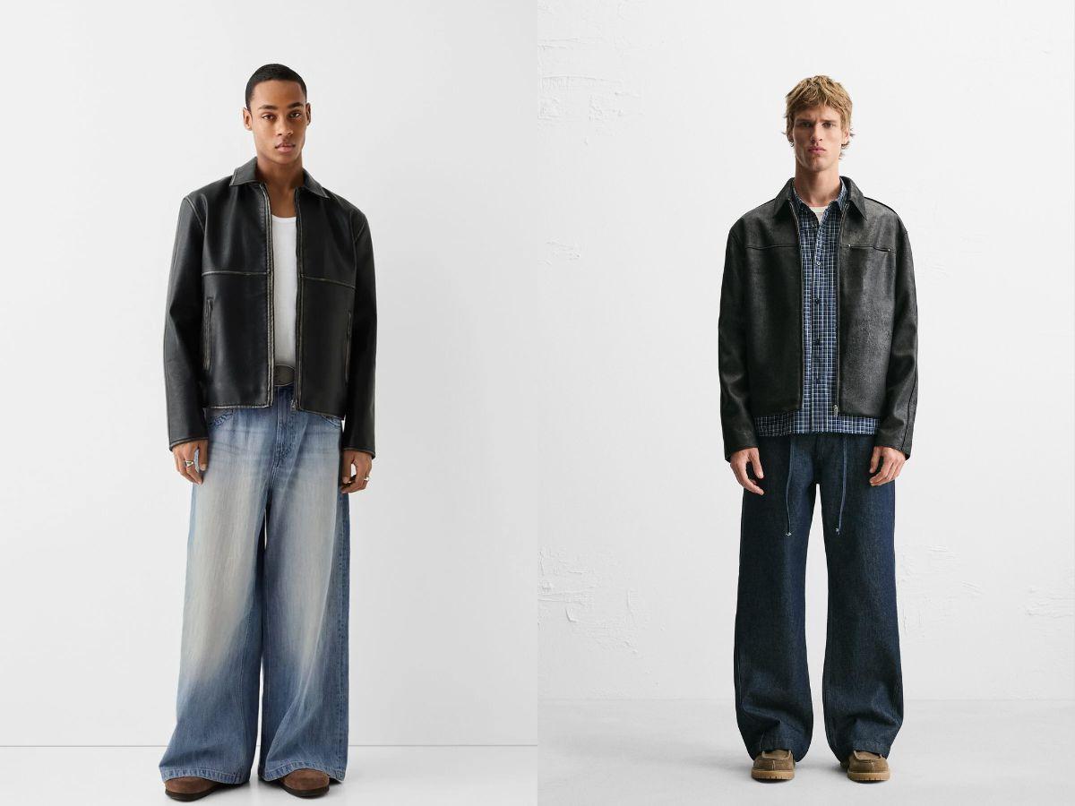 Outfit cool ngầu đậm chất đường phố với áo khoác da và baggy jean