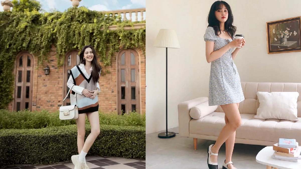 Cách tạo dáng chụp ảnh đẹp khi mặc váy ngắn khi đứng vắt chéo chân