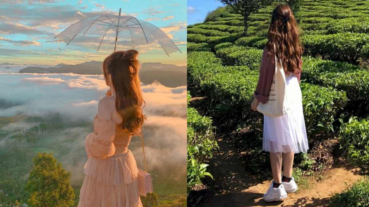 Cách tạo dáng chụp ảnh đẹp khi mặc váy dàivới Chụp từ phía sau