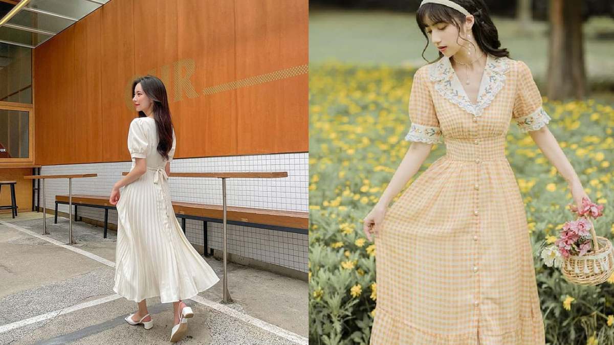 Cách tạo dáng chụp ảnh đẹp khi mặc váy dàivới tư thế nhấc nhẹ váy