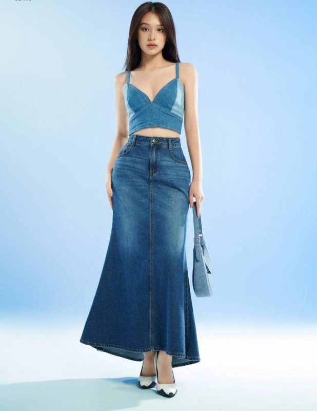 Chân Váy Jean Dài Phối Với Áo Gì Vừa Đẹp Vừa Sành Điệu