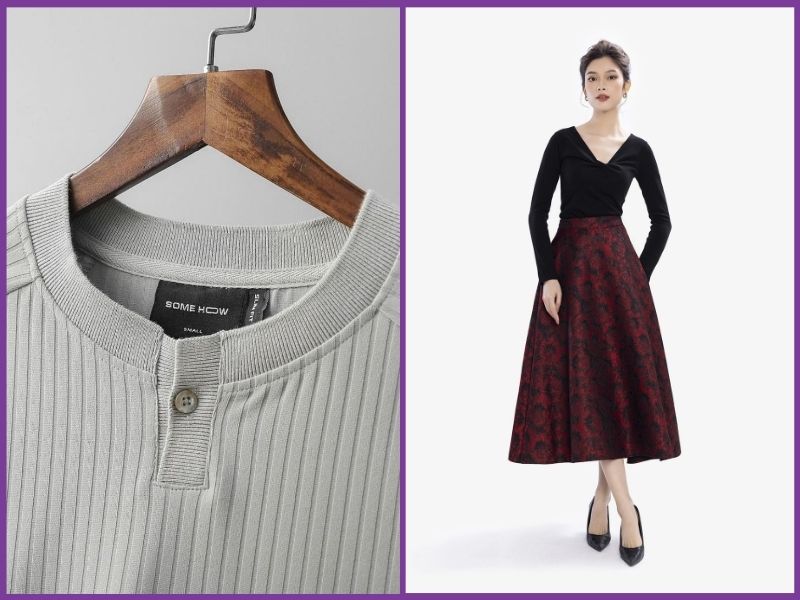 phối đồ với chân váy dài chữ A