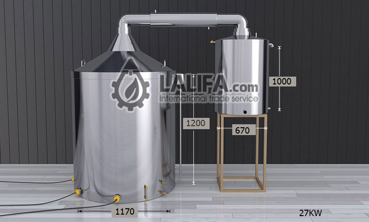 Nồi chưng cất tinh dầu 1000L thiết kế kiểu mới inox 304 Cao Cấp