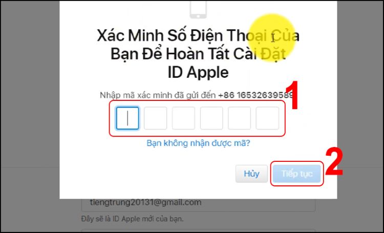 Hoàn tất việc tao ID