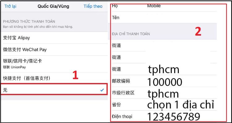 Thực hiện theo hướng dẫn để tạo ID