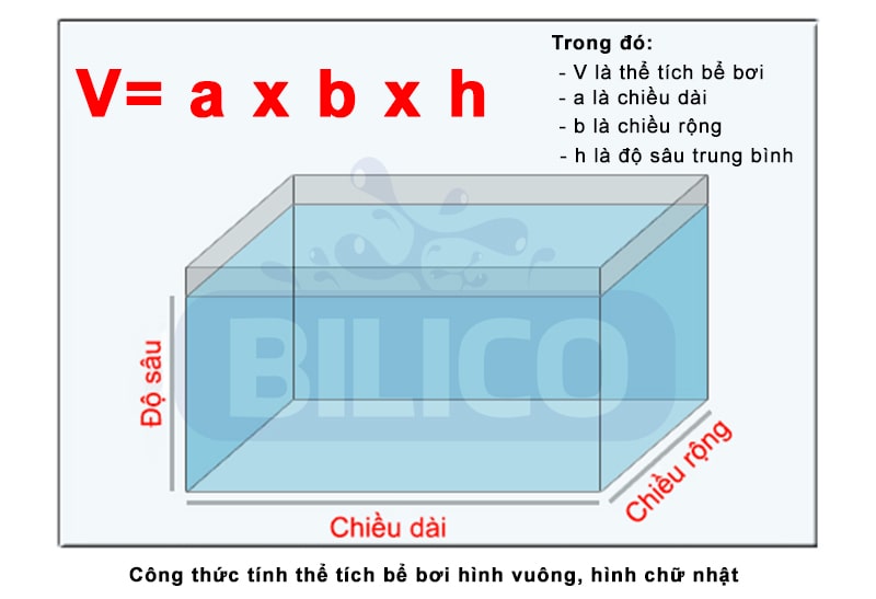 công thức tính m3 nước hồ bơi