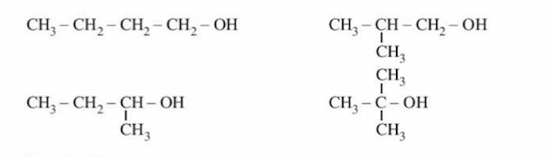 Đồng phân của C4H10O. (Ảnh: Sưu tầm Internet)