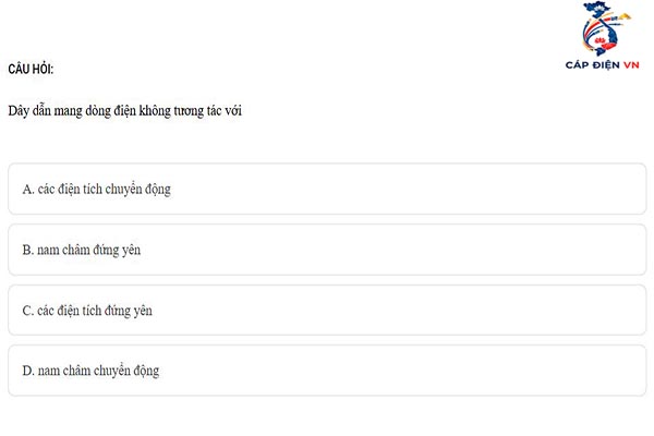 Dây dẫn mang dòng điện không tương tác với…?