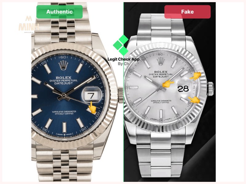 Kiểm tra mặt số và mặt kính 