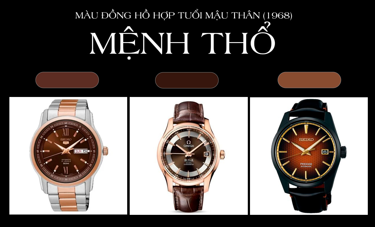 màu đồng hồ hợp tuổi Canh Thân