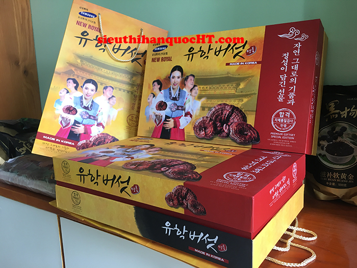 Nấm Linh Chi Vàng Thơm Hình Cô Gái Hàn Quốc Hộp 1kg