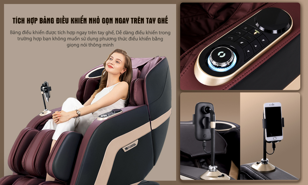 Tích hợp bảng điều khiển nhỏ gọn ngay trên tay ghế