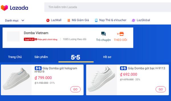Mua giày Domba real trên trang Lazada