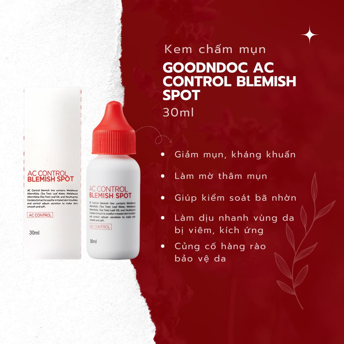 Kem chấm mụn Goodndoc AC Control Blemish Spot 30ml
