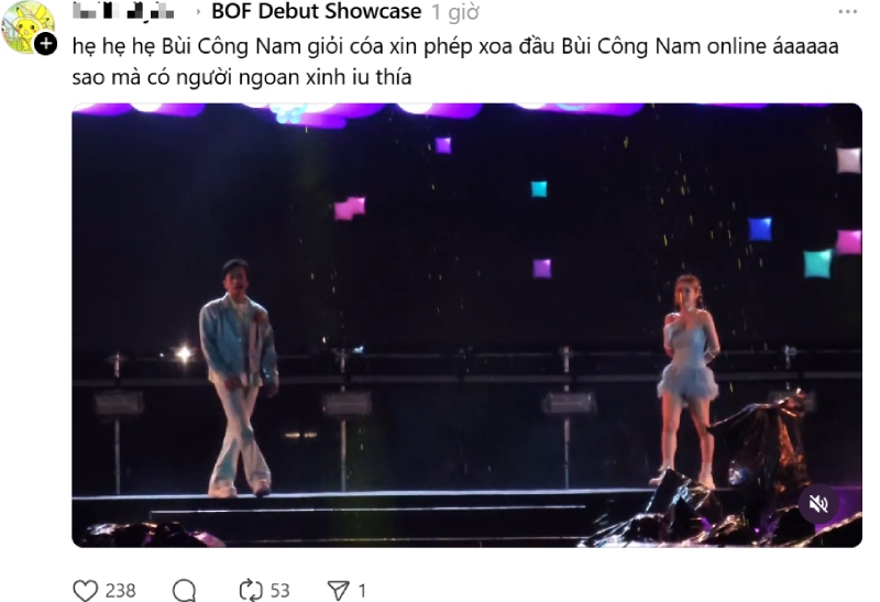 Caption hẹ hẹ hẹ trong bài đăng về đêm diễn