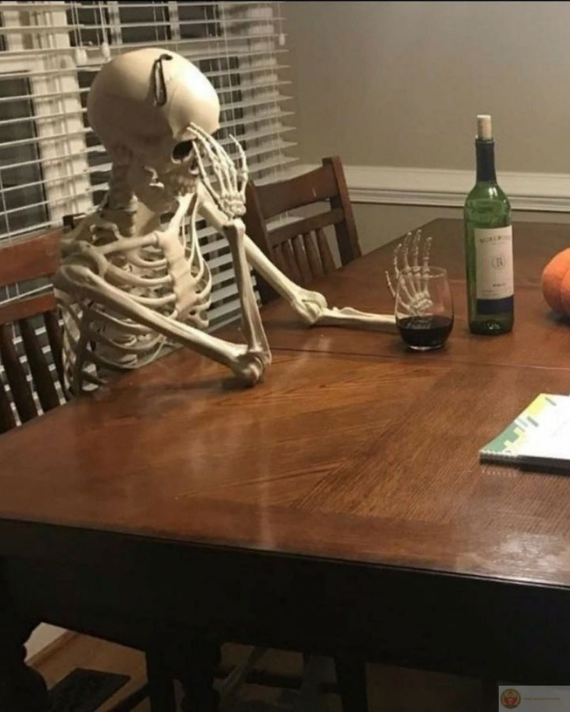 Skeleton trầm ngâm suy nghĩ, nhìn mà vừa buồn cười vừa sâu sắc