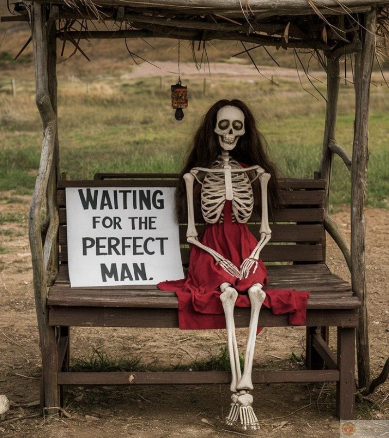 Cô gái skeleton ngồi chờ người yêu