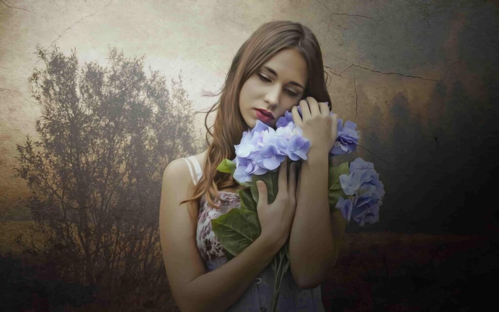 hình ảnh cô gái buồn cô đơn