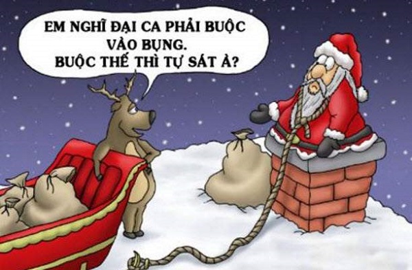 Ảnh chế Noel về ông già Tuyết và chú tuần lộc