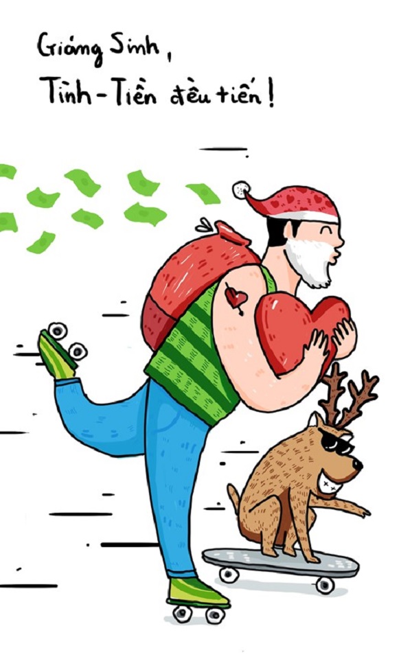 Hình ảnh chế Noel về con người và thú cưng