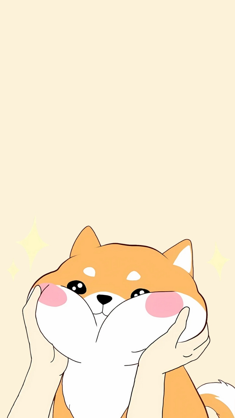 ảnh nền con chó chibi màu cầu vồng