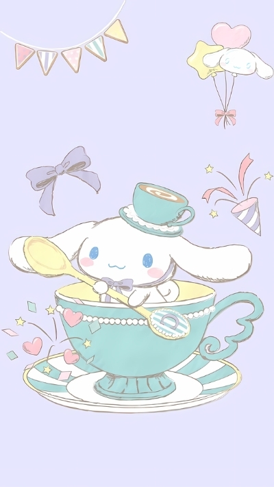 Hình nền Cinnamoroll tông xanh nhẹ nhàng