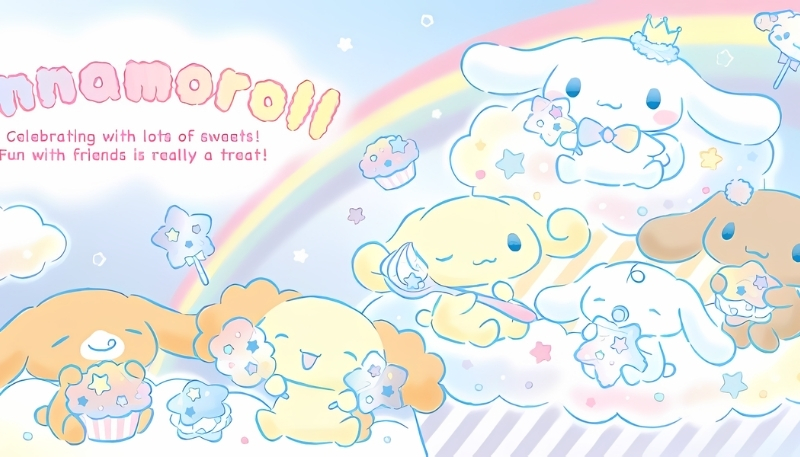 Wallpaper Cinnamoroll và Kuromi 4K