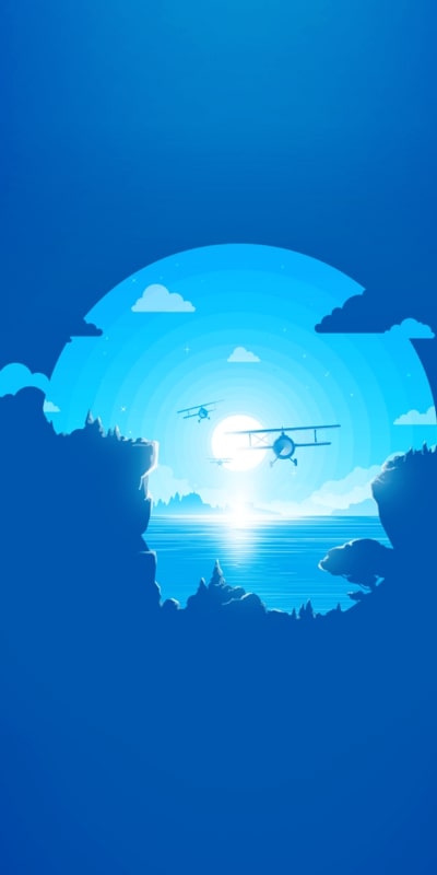 Hình nền điện thoại xanh dương đáng yêu