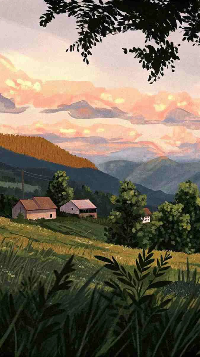 Bình minh trên đỉnh núi hùng vĩ