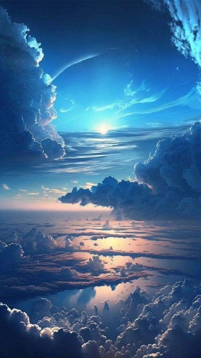 Hình nền iPhone 15 Plus màu xanh 3d