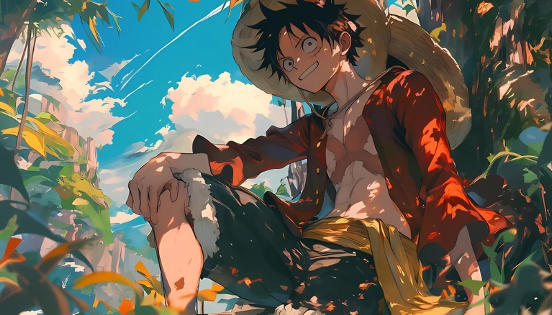 Background Luffy Mũ Rơm lung linh desktop