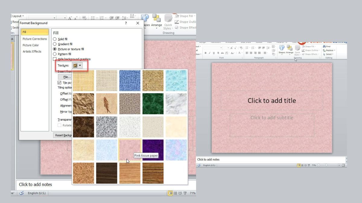 Bước 3: Cách chèn hình nền có sẵn background vào PowerPoint