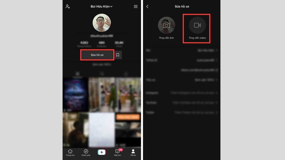 cách đổi avatar TikTok bằng video - bước 2
